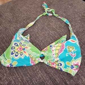 Lauren Ralph Lauren Bikini Top Size 8 Floral Paisley Print Colorful